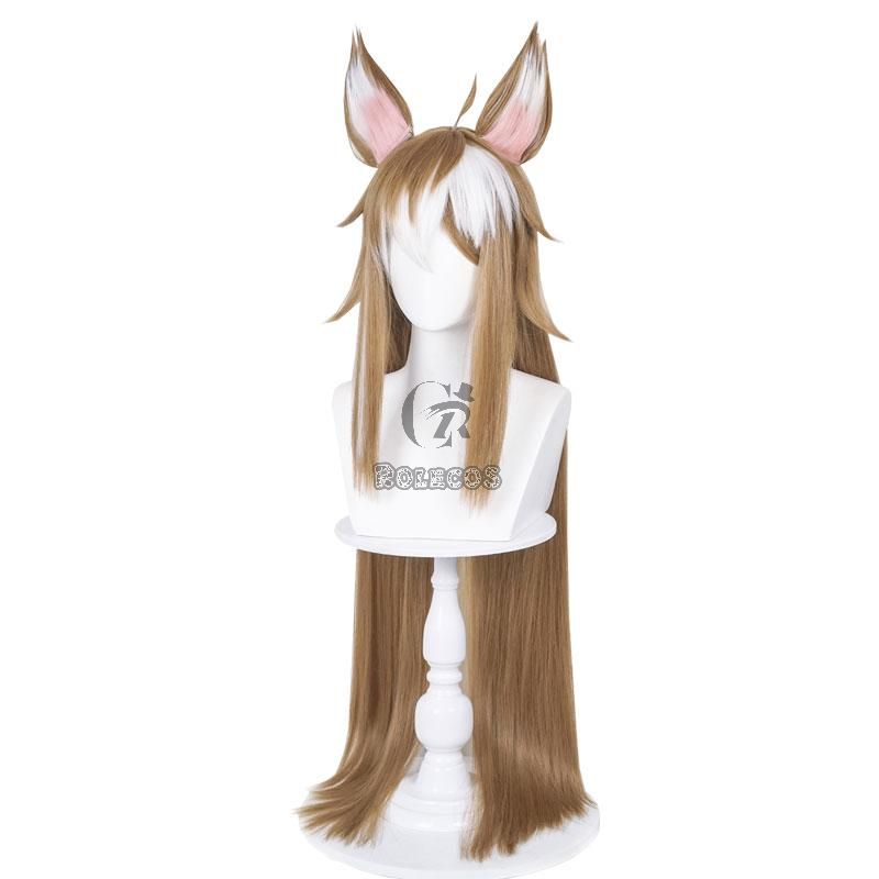Game Genshin Impact Hina Gorou Brown Mixed Color Long Cosplay Wigs