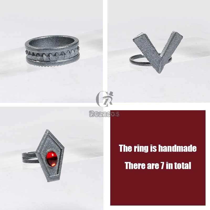 Game Genshin Impact Hu Tao 7 Rings Cosplay Props