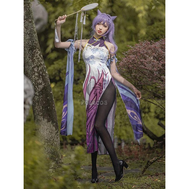 Game Genshin Impact Keqing CheongsamCosplay Costume