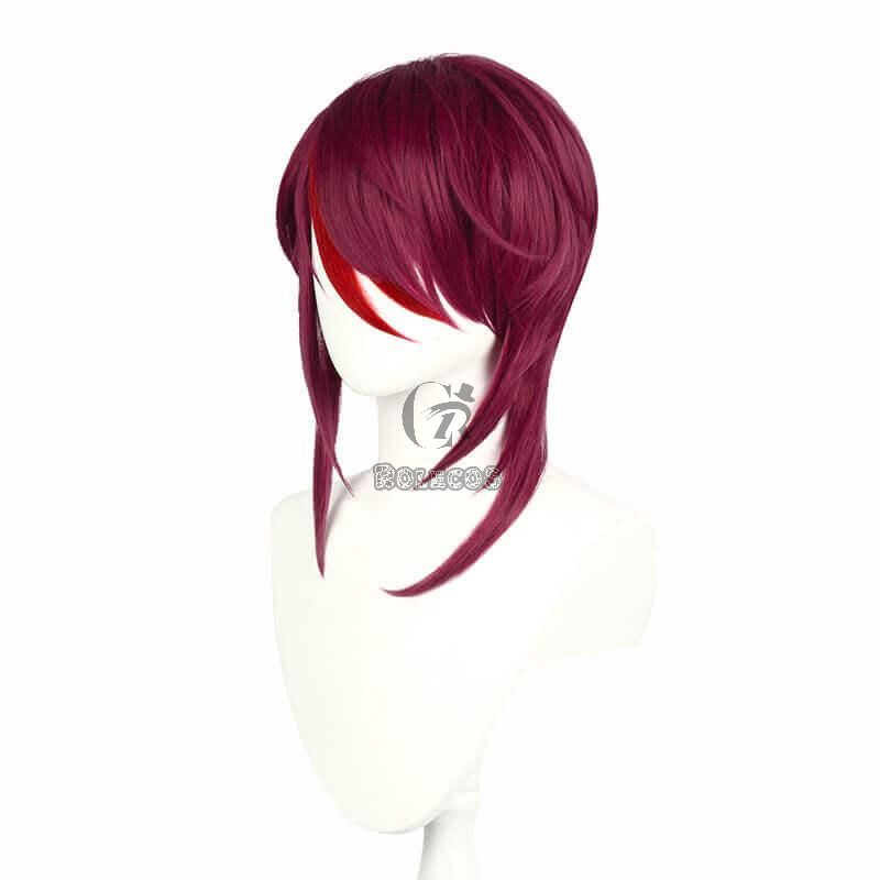 Game Genshin Impact Rosaria Wine Red Short Cosplay Wigs