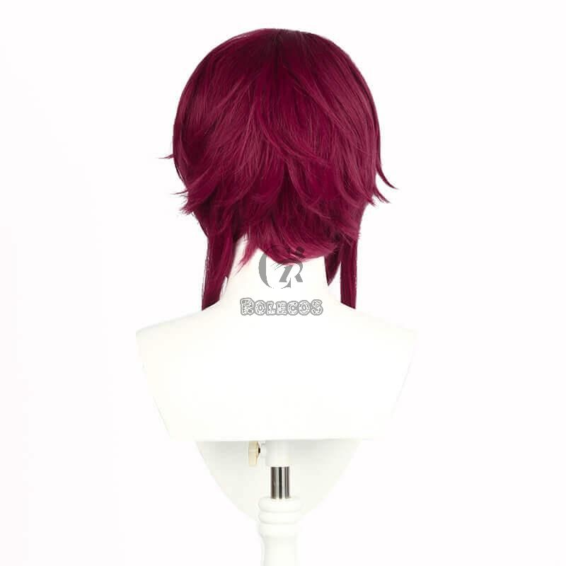 Game Genshin Impact Rosaria Wine Red Short Cosplay Wigs