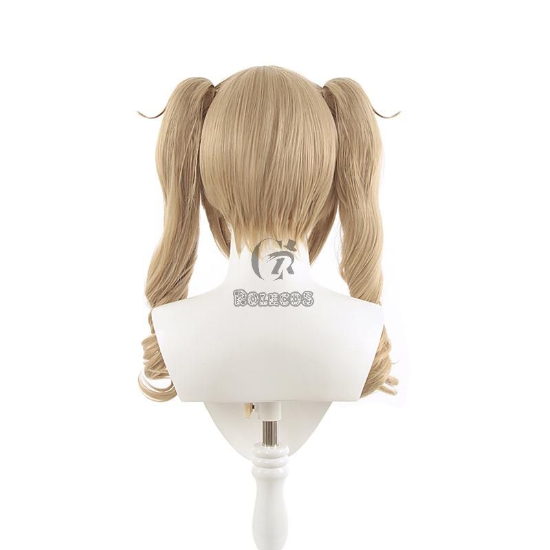 Game Genshin Impact Shining idol Barbara Brown Yellow Curly Cosplay Wigs
