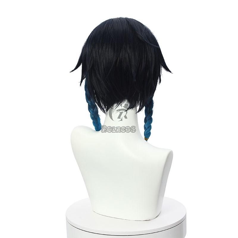 Game Genshin Impact Venti Blue Gradient Cosplay Wigs