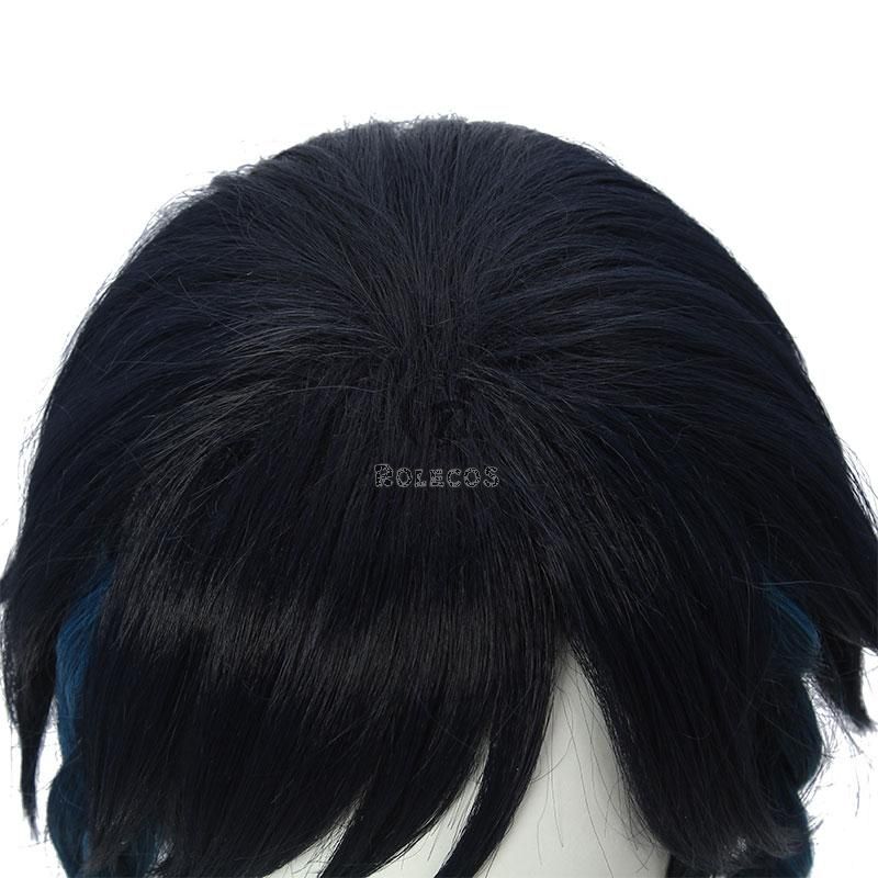 Game Genshin Impact Venti Blue Gradient Cosplay Wigs
