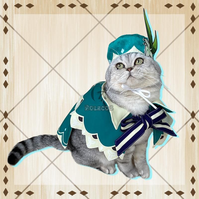 Game Genshin Impact Venti Cat Cloak Cosplay Costume 