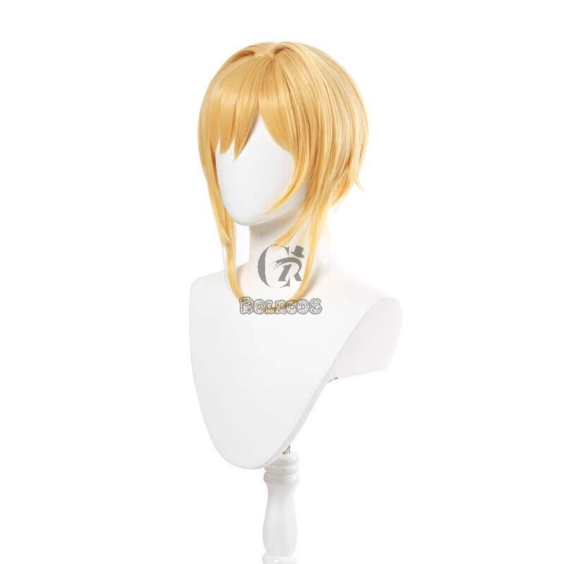 Game Genshin Impact Ying Blonde Short Straight Cosplay Wigs