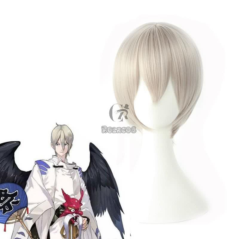 Game  Onmyoji Yin Yang Master SSR Da ii ten gu Flaxen Short Cosplay Wig