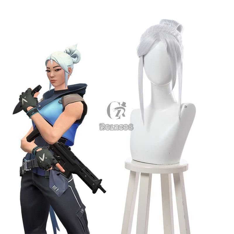 Game Valorant Project A Jett White Cosplay Wigs