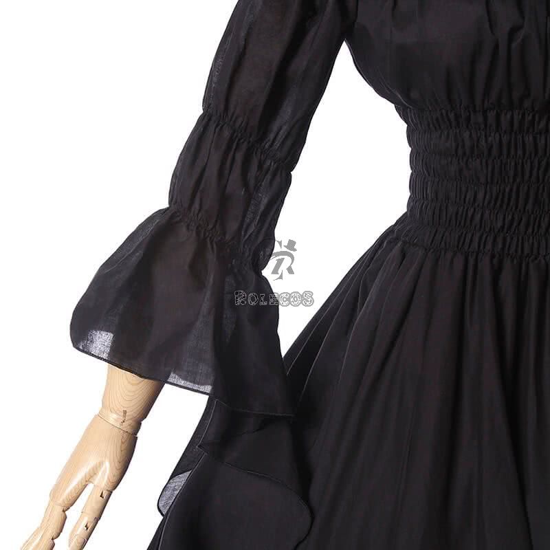 Women Renaissance Victorian Medieval Black Long Vintage Dress