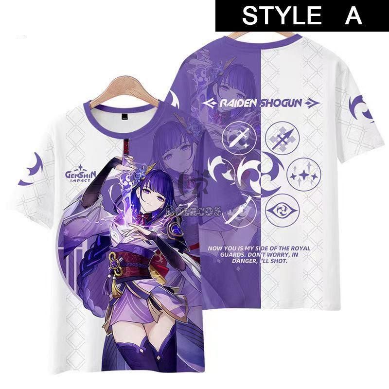 Genshin Impact Baal Raiden Shogun T-shirt Cosplay Costume