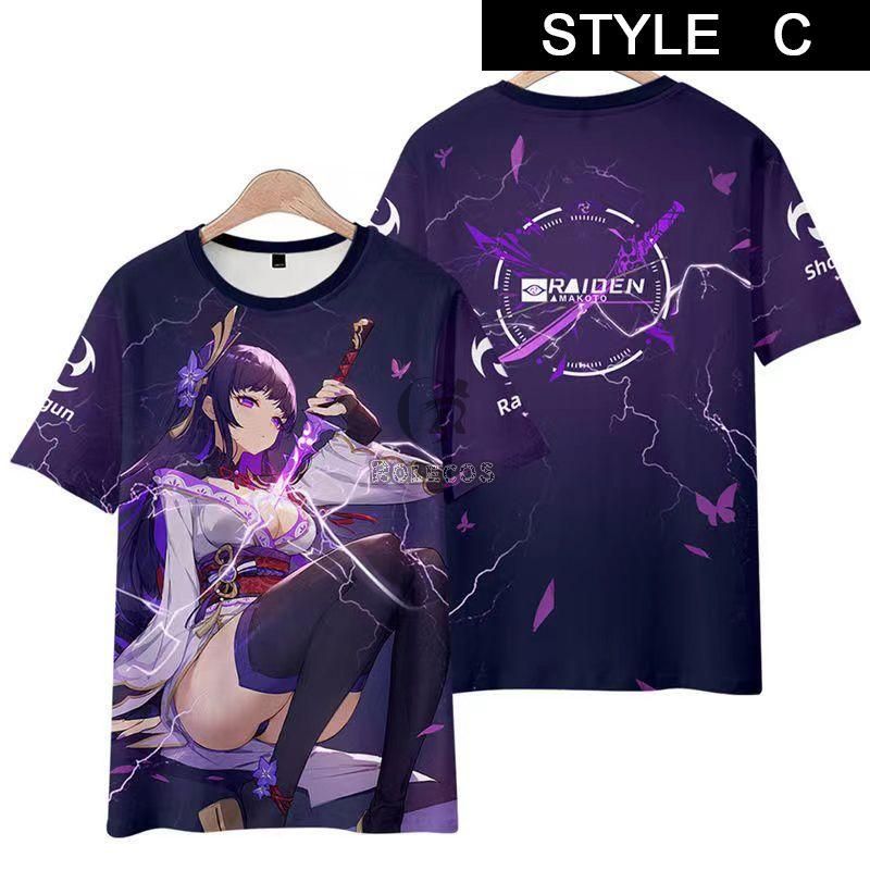 Genshin Impact Baal Raiden Shogun T-shirt Cosplay Costume