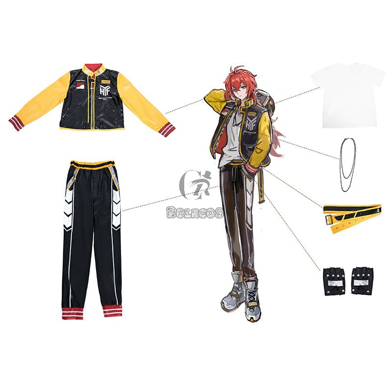 Genshin Impact Diluc Racing Suit Cosplay Costume