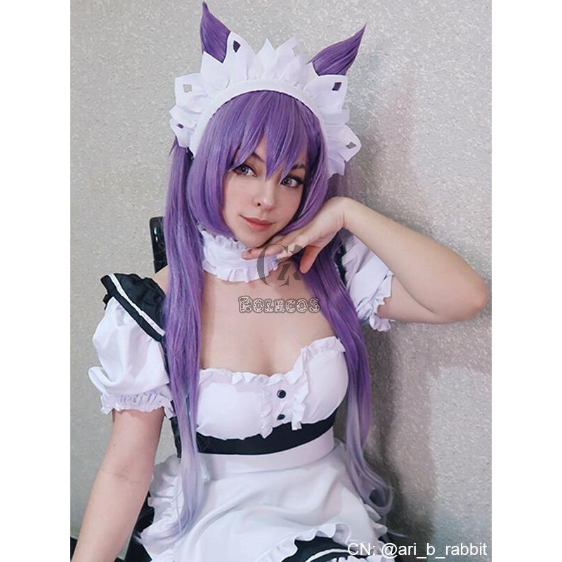 Game Genshin Impact Keqing Mixed Purple Ponytail Cosplay Wigs