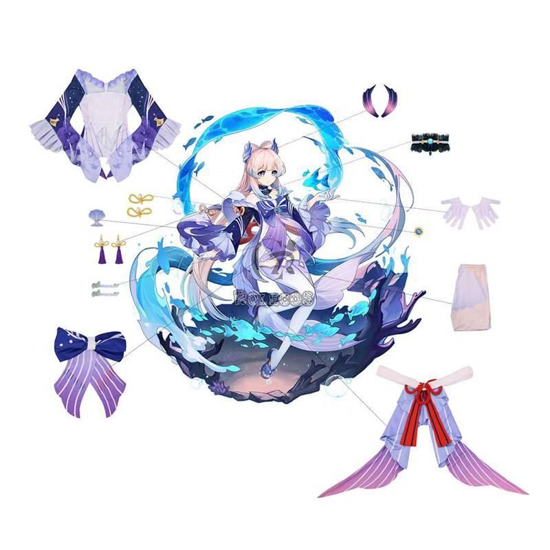 Genshin Impact Sangonomiya Kokomi Cosplay Costume