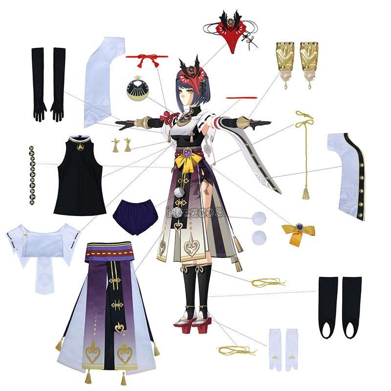 Genshin Impact Kujou Sara Cosplay Costume