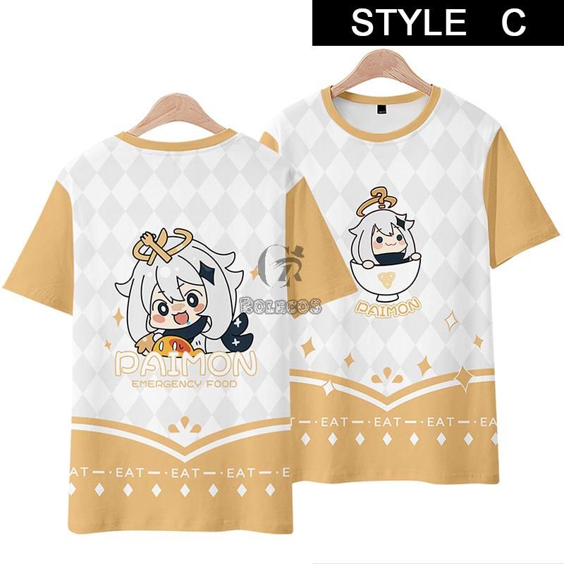 Genshin Impact Paimon T-shirt Cosplay Costume
