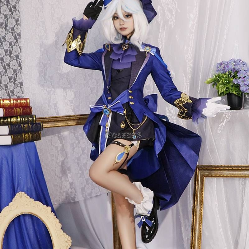 Genshin Impact The Hydro Archon Dark Fontaine Focalors Cosplay Costume