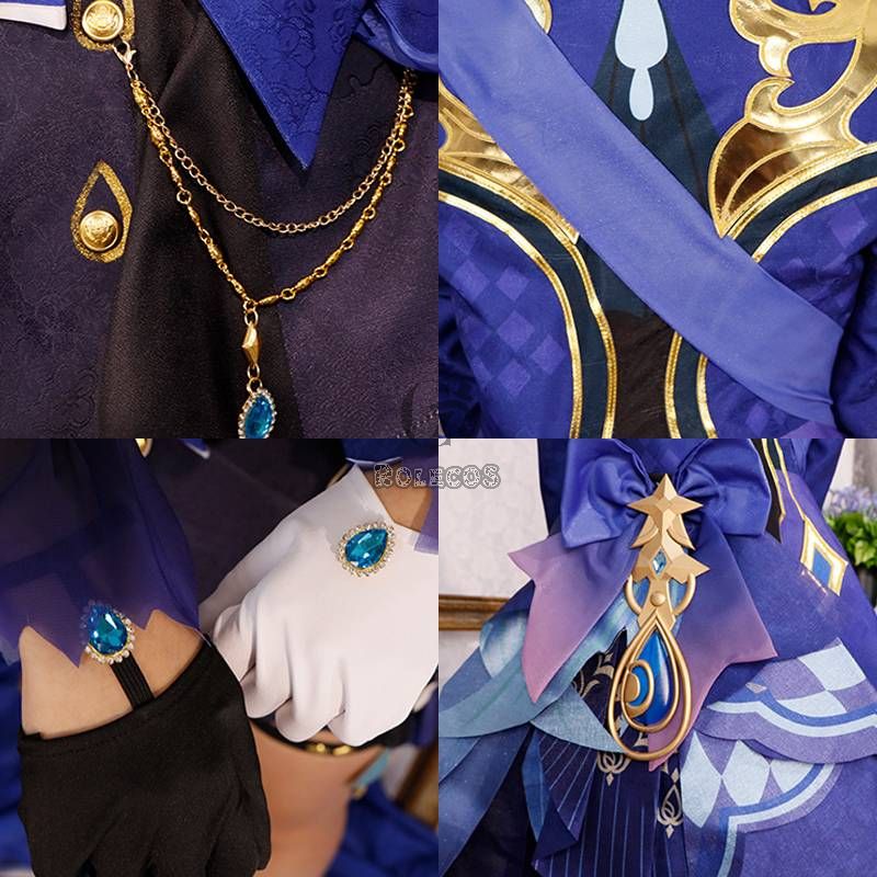 Genshin Impact The Hydro Archon Dark Fontaine Focalors Cosplay Costume