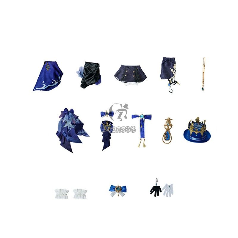 Genshin Impact The Hydro Archon Dark Fontaine Focalors Cosplay Costume