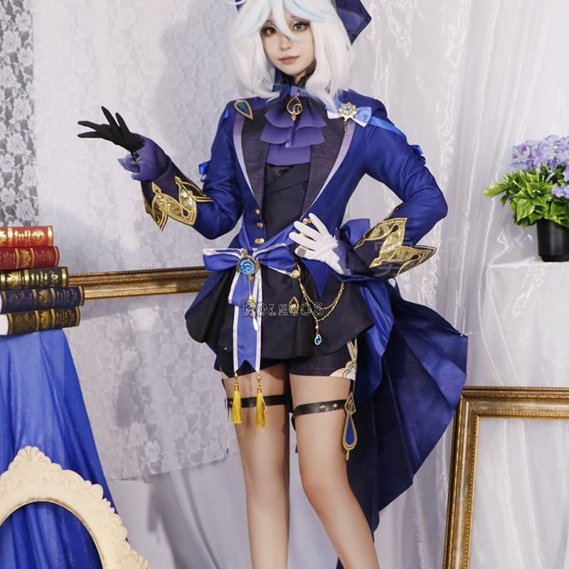 Genshin Impact The Hydro Archon Dark Furina de Fontaine Focalors Cosplay Costume