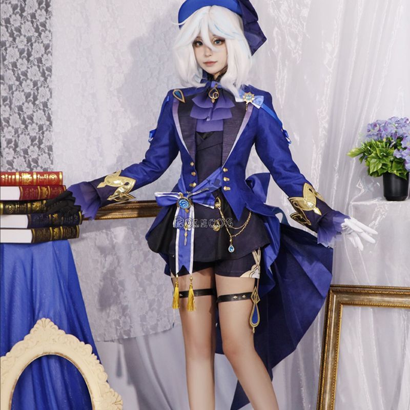 Genshin Impact The Hydro Archon Dark Fontaine Focalors Cosplay Costume