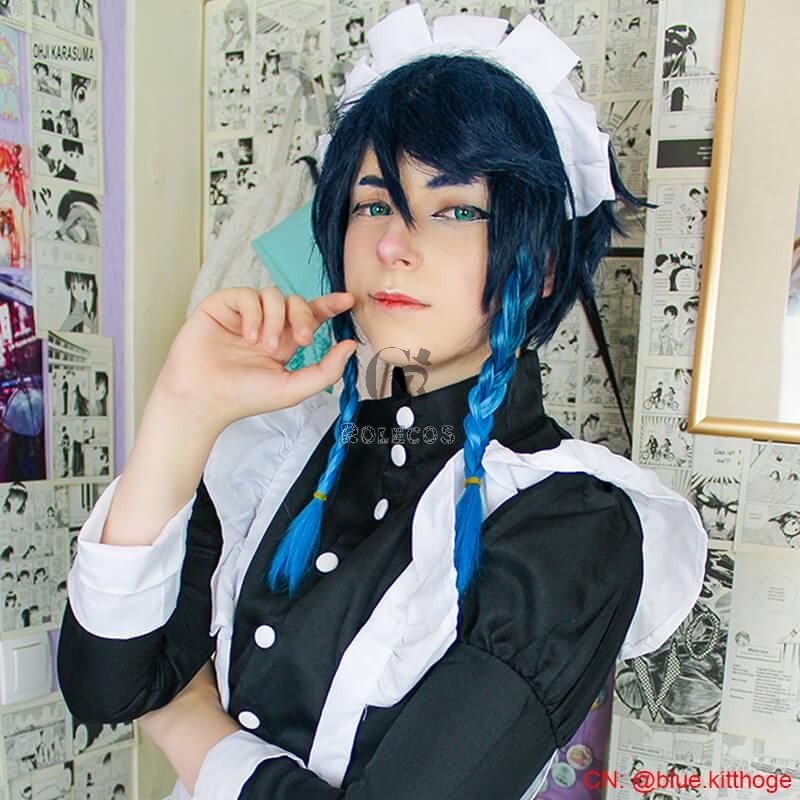 Game Genshin Impact Venti Blue Gradient Cosplay Wigs