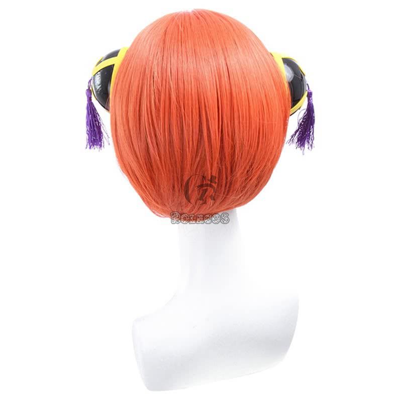 Gintama Kagura 30CM Orange Anime Cosplay Wig 