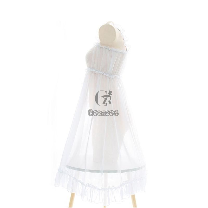 Girls Sexy TranslucentSuspender Dress 2 Colors Cosplay Costume