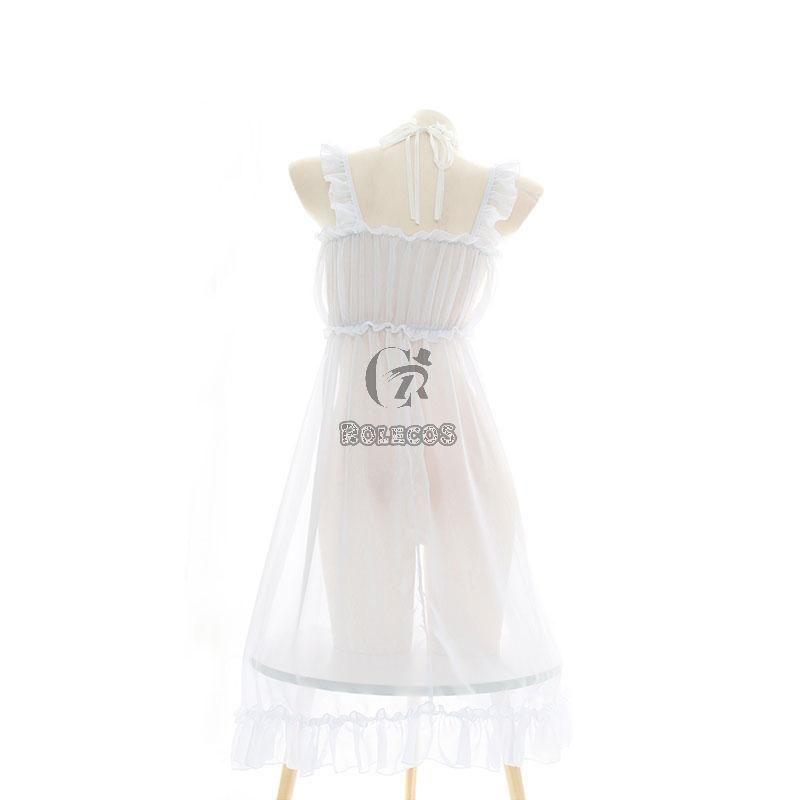 Girls Sexy TranslucentSuspender Dress 2 Colors Cosplay Costume
