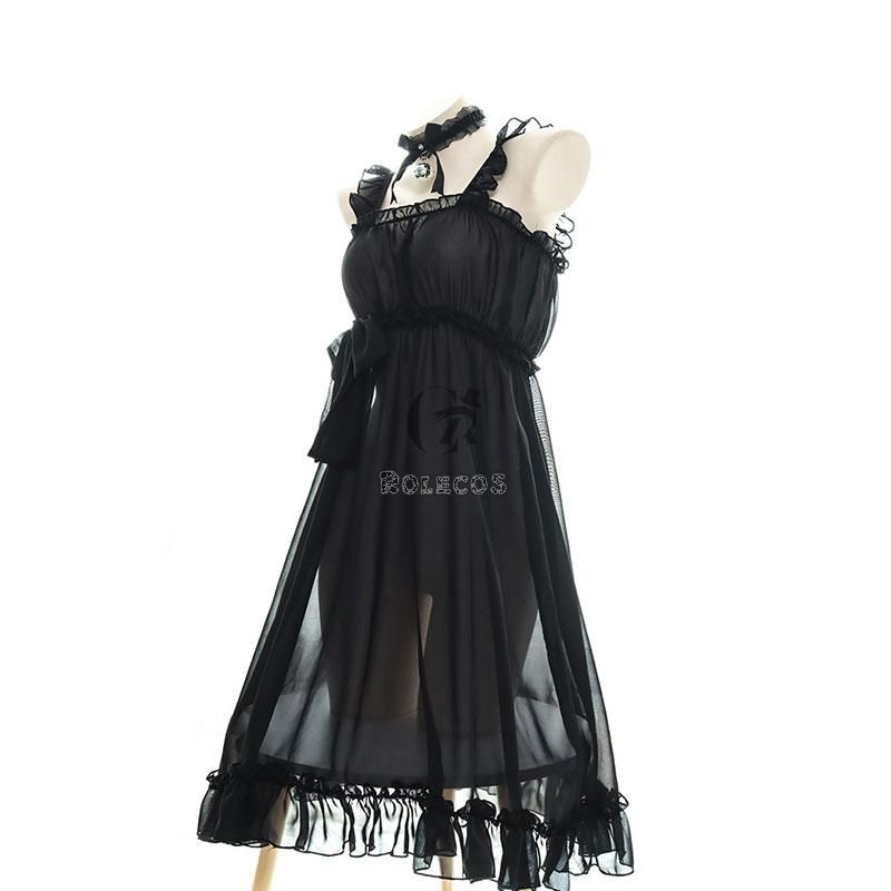 Girls Sexy TranslucentSuspender Dress 2 Colors Cosplay Costume
