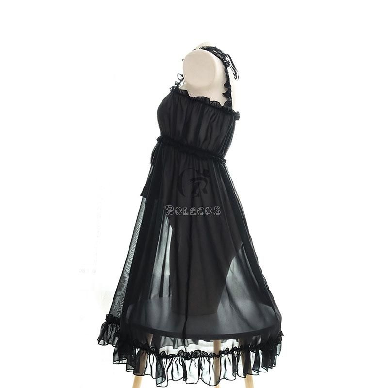 Girls Sexy TranslucentSuspender Dress 2 Colors Cosplay Costume