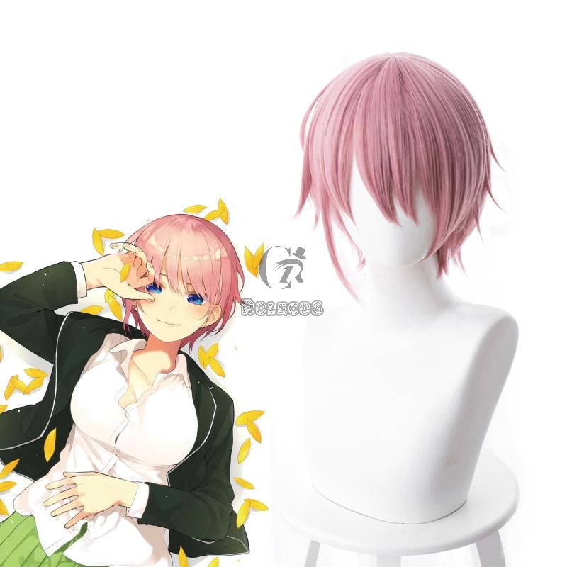 Gotoubun no Hanayome Nakano Ichika Purple Pink Short Cosplay Wigs