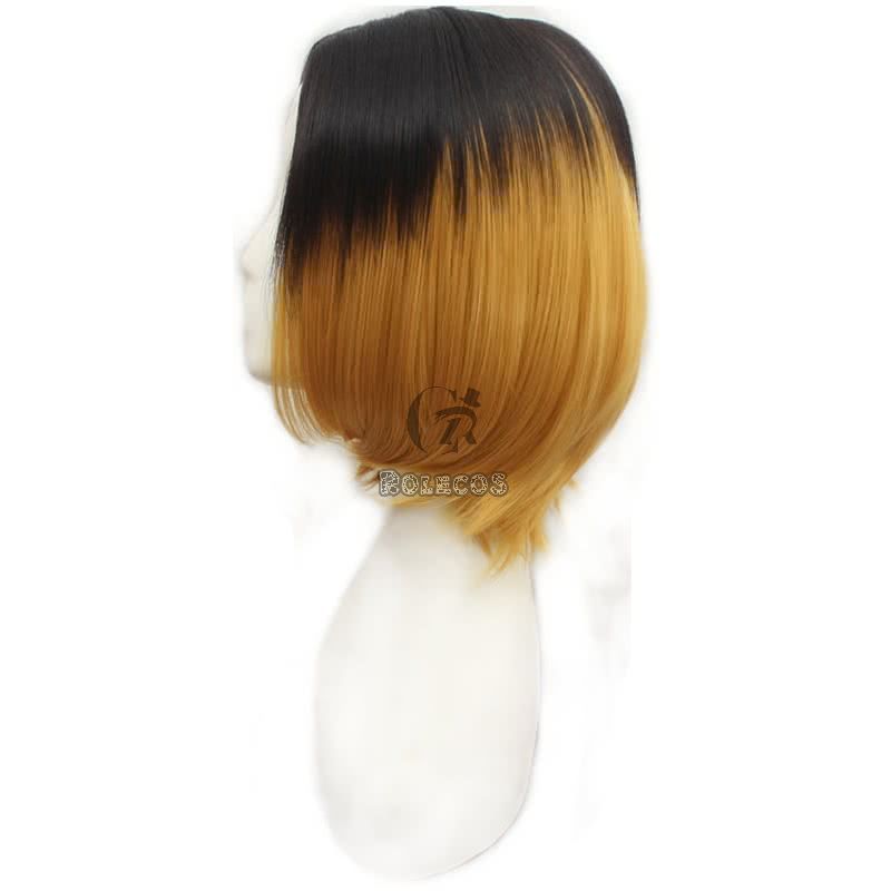 Haikyū!! kozumekenma Black Mixde Yellow long Cosplay Wigs