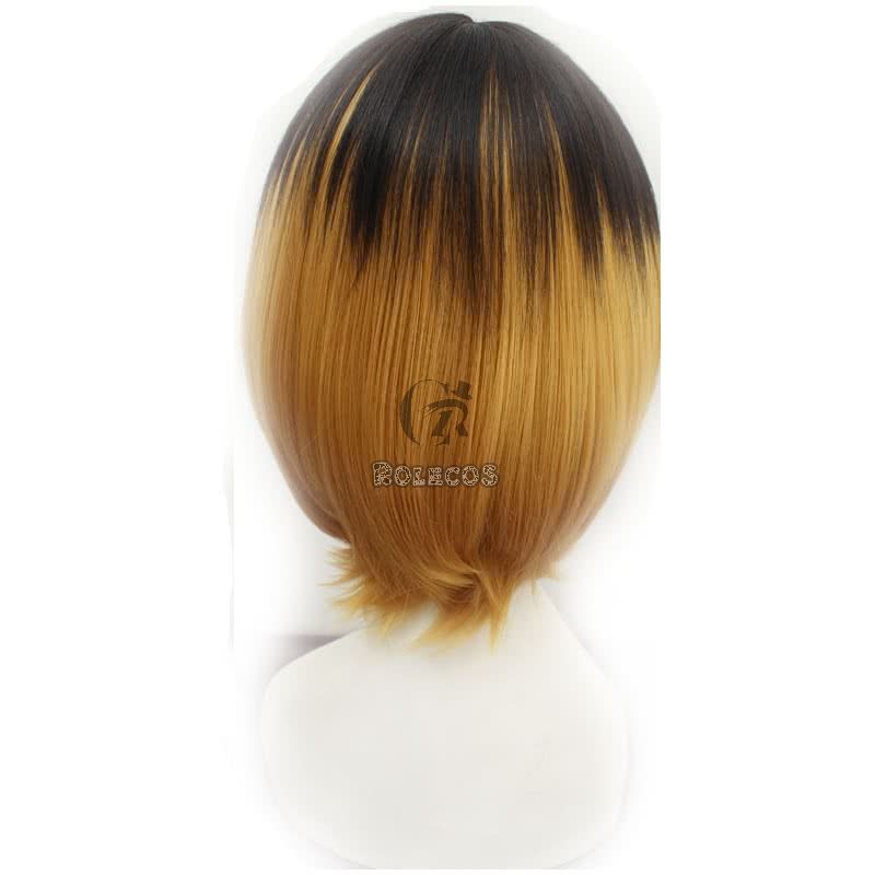 Haikyū!! kozumekenma Black Mixde Yellow long Cosplay Wigs