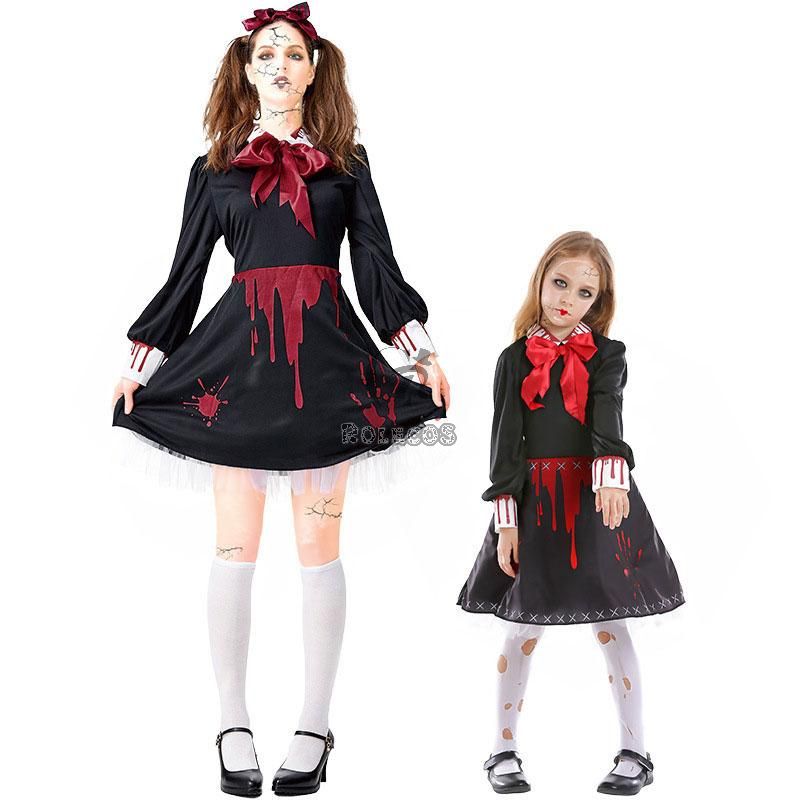 Halloween Children Horror Ceramic Doll Cosplay Costume
