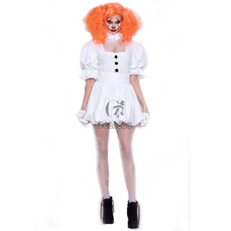Halloween Ghost Doll Clown Dress Cosplay Costume