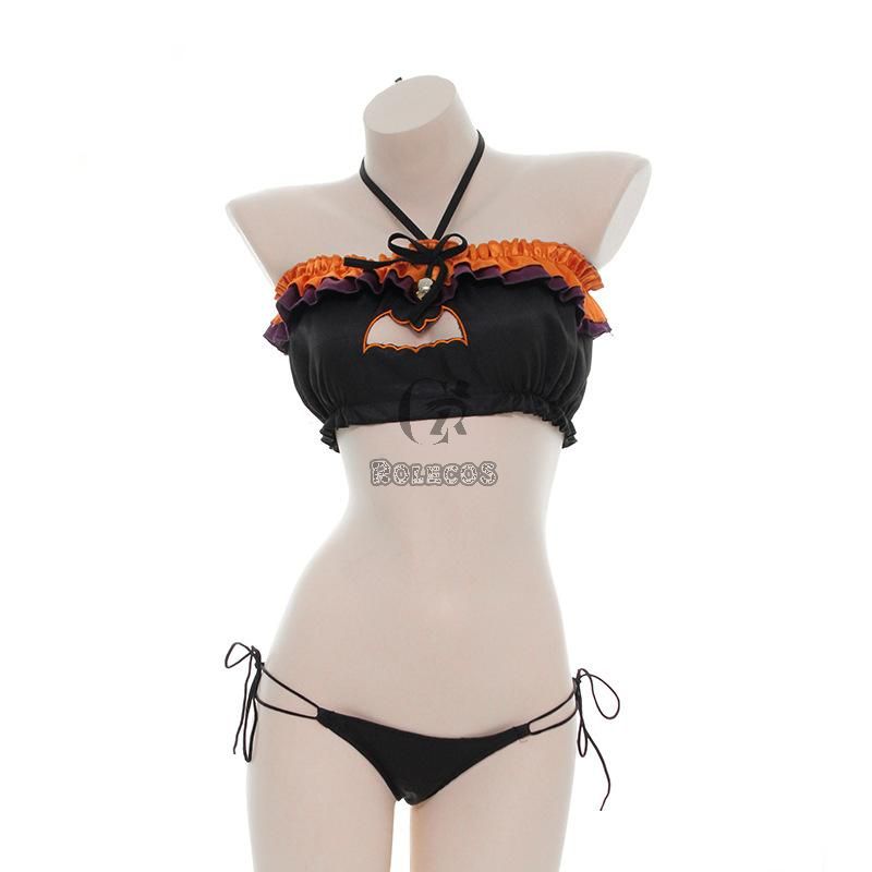 Halloween Pumpkin Bat Sexy Lingerie Cosplay Costume 