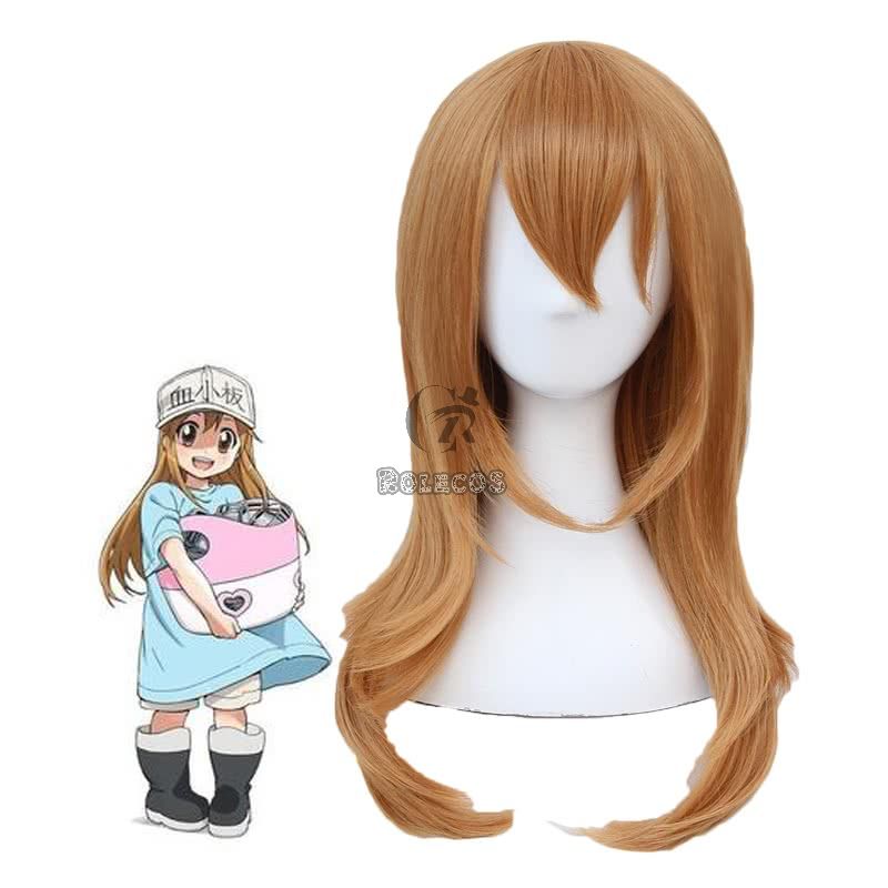 Hataraku Saibou Cells At Work Platelet Long Straight Flaxen Cosplay Wigs
