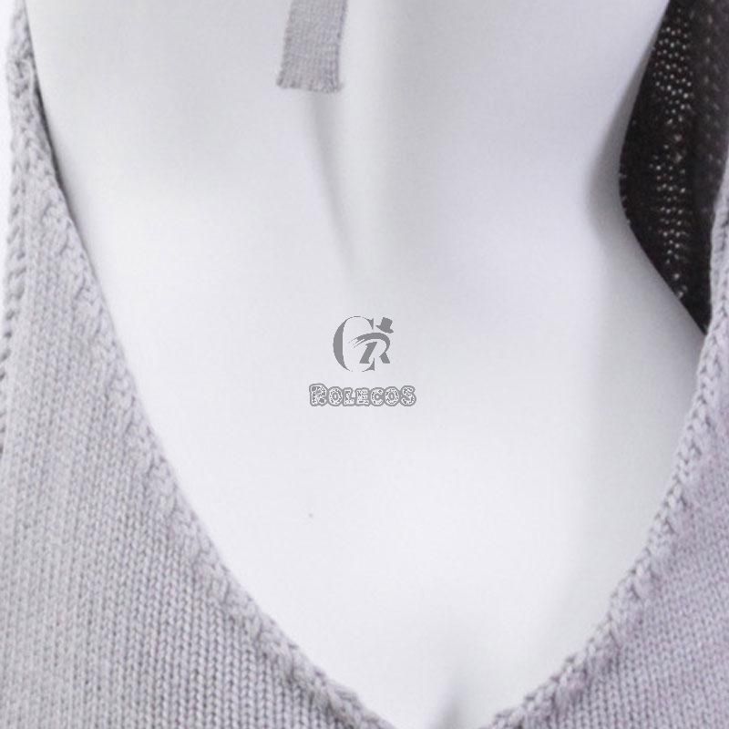 Japanese Grey Backless Sweater Sexy Cosplay Costume