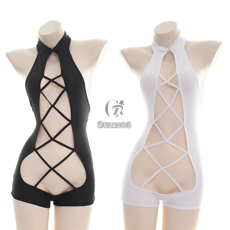 Japanese Hollow Sexy Underwear 2 Colors Cosplay Costume