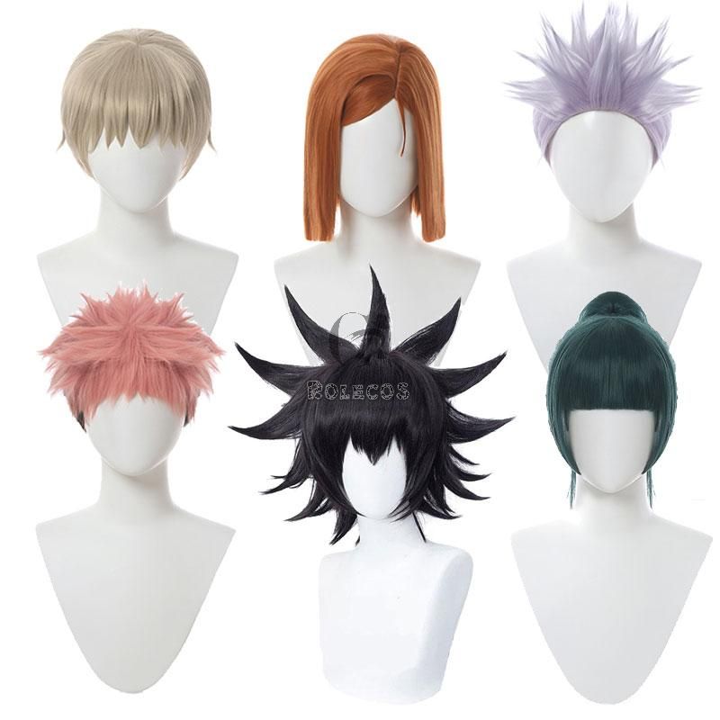 Jujutsu Kaisen Sorcery Fight Itadori Yuuji Kugisaki Nobara Gojou Satoru Fushiguro Megumi Cosplay Wigs