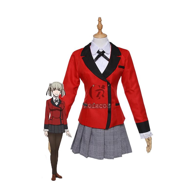 Kakegurui Momobami Kirari Red Uniform Cosplay Costumes