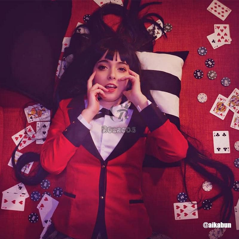 Kakegurui Yumeko Jabami  Black Long Cosplay Wigs