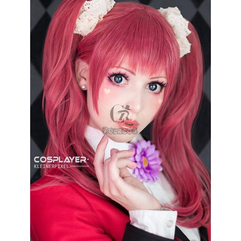 Kakegurui Yumemite Yumemi 100cm Long Pink Straight Cosplay Wigs