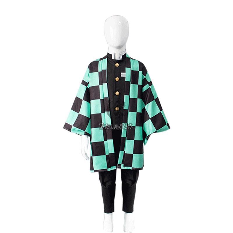 Kid Demon Slayer Tanjirou Kamado kimono Cosplay Costume