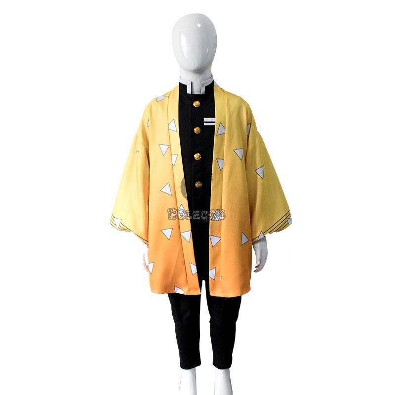 Kid Demon Slayer Zenitsu Agatsuma kimono Cosplay Costume