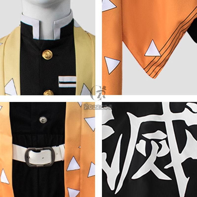 Kid Demon Slayer Zenitsu Agatsuma kimono Cosplay Costume