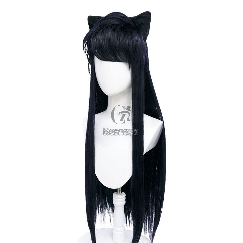Komi Can't Communicate Komi Shouko Deep Blue Long Cosplay Wigs
