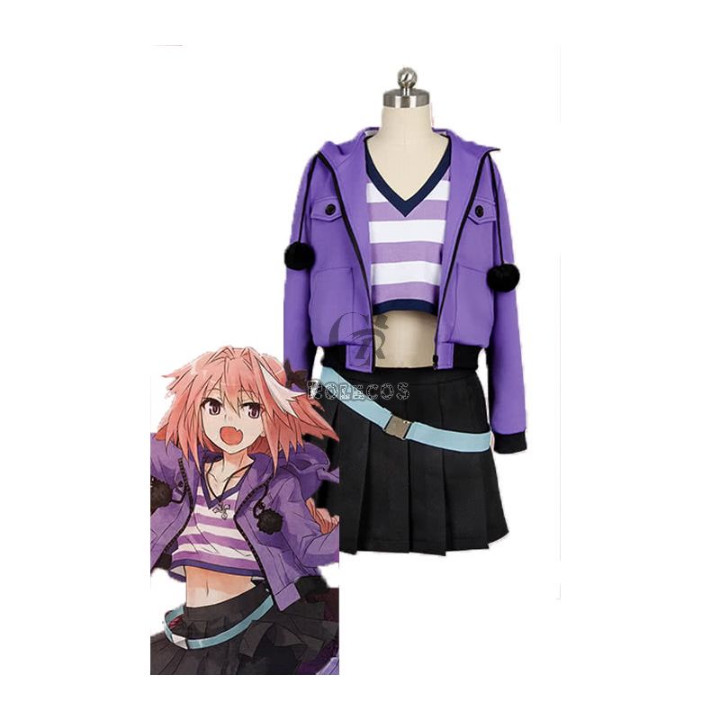 Fate/Apocrypha Kuro no Rider Purple Dress Anime Cosplay Costumes
