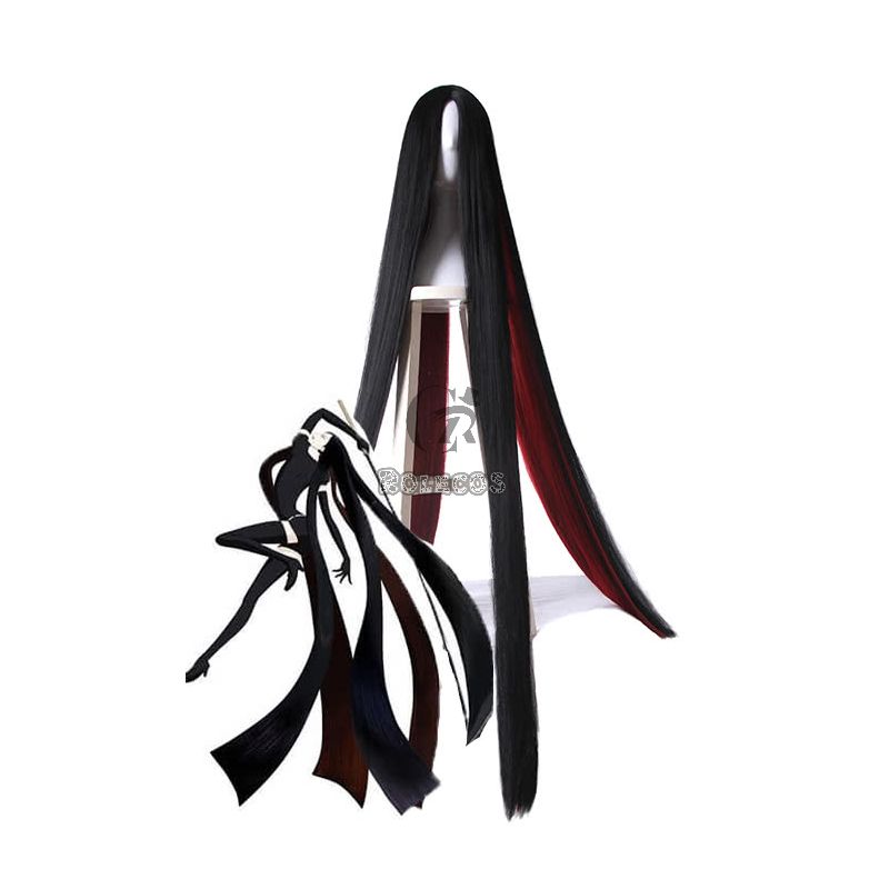 Land of the Lustrous Bort Very Long Black Mixed Red Special Anime Cosplay Wigs